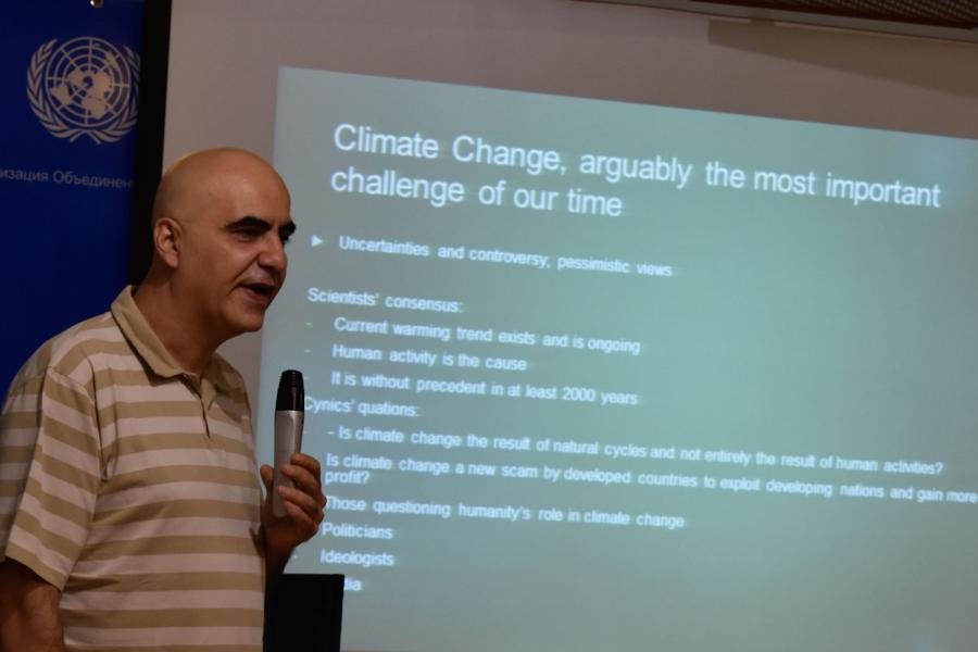 Environmentalist Mr. Mazdak Mir Ramezani spoke about climate change as a threat or perhaps an opportunity.