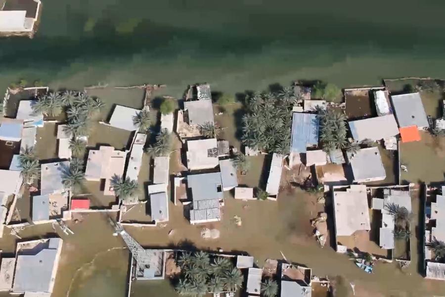 A Residential area damaged by flood in the Khuzestan Province (Southern Iran)