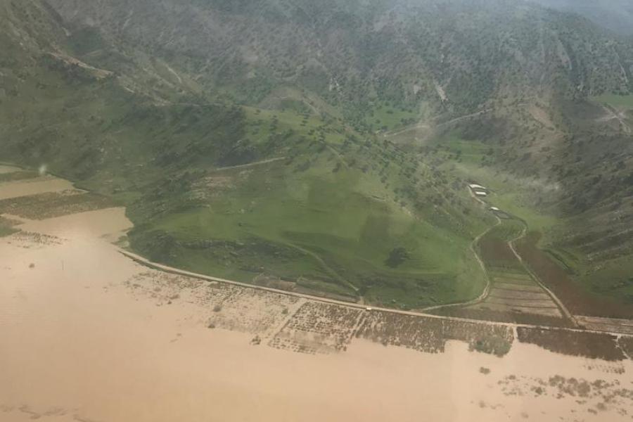A flood-hit area in the Lorestan Province (Southern Iran)