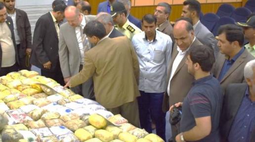 UNODC Iran Country Representative, Alexander Fedulov and Governor of Zabol visiting seized drugs exhibition